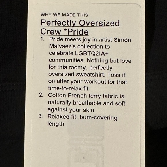 Lululemon Perfectly Oversized crew Pride - Picture 9 of 9